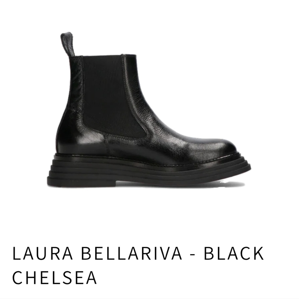 Laura Bellariva Black Leather Chelsea Boots Size 39